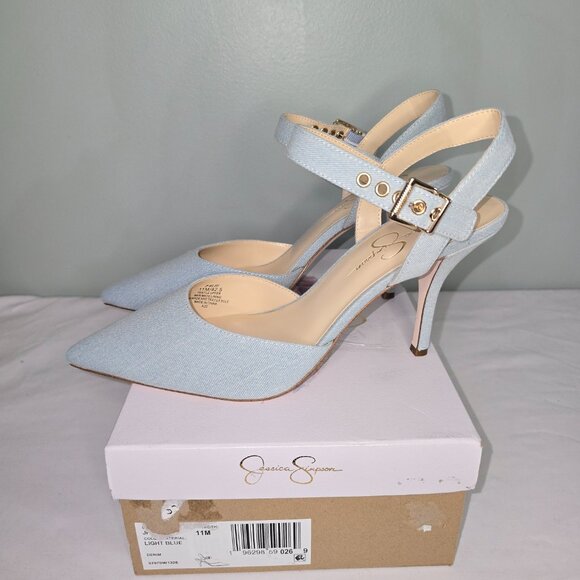 Jessica Simpson Miliny Pump, Lt Blue Denim, Women's Size 11M, New with Box - Picture 5 of 9